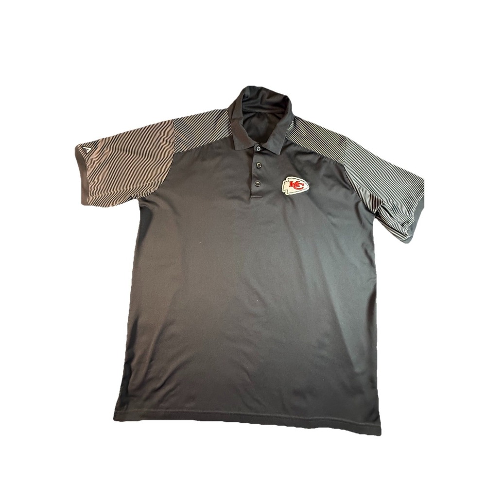 Kansas City Chiefs Black Golf Polo Men's XL Fit No Tag Performance Shirt NFL
